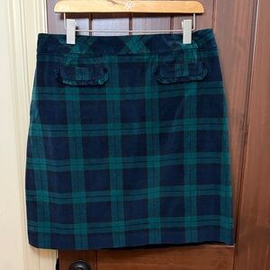 Talbots Plaid Mini Skirt in Green and Navy